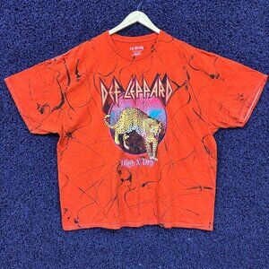 Def Leppard High N Dry Album Heavy Metal Band Tie Dye 2XL